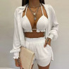 Women's Sexy Three-piece Set Spring Beach Fashion Shorts Set