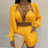 Women's Sexy Three-piece Set Spring Beach Fashion Shorts Set