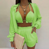 Women's Sexy Three-piece Set Spring Beach Fashion Shorts Set