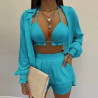 Women's Sexy Three-piece Set Spring Beach Fashion Shorts Set