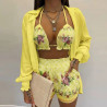 Women's Sexy Three-piece Set Spring Beach Fashion Shorts Set