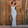 Summer fashion new bra top tie hanging neck high waist slim wrap hip skirt set