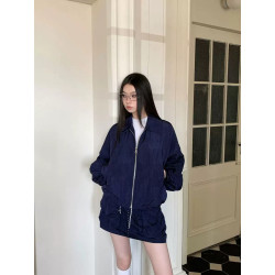 Set women's design sense niche flight suit jacket jacket + low-waisted short workwear skirt casual two-piece set