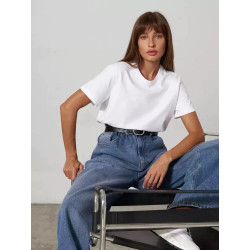 Summer new women's fashion casual home commuting versatile round-neck short-sleeved T-shirt
