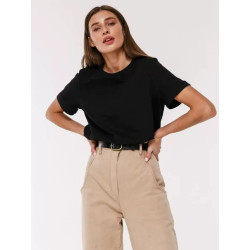 Summer new women's fashion casual home commuting versatile round-neck short-sleeved T-shirt
