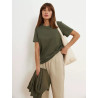 Summer new women's fashion casual home commuting versatile round-neck short-sleeved T-shirt