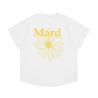 Short-sleeved small daisy dachshund dog print summer round-neck pure cotton gold high silver same style loose T-shirt women