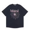 Short-sleeved small daisy dachshund dog print summer round-neck pure cotton gold high silver same style loose T-shirt women