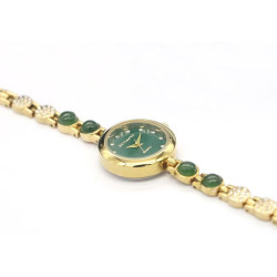 Xinjiang Hetian jade watch with diamond and waterproof quartz watch