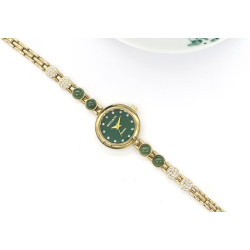 Xinjiang Hetian jade watch with diamond and waterproof quartz watch