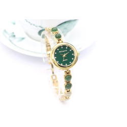 Xinjiang Hetian jade watch with diamond and waterproof quartz watch