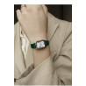 Retro small dial ladies watch niche high-end genuine leather small square watch light luxury temperament quartz watch