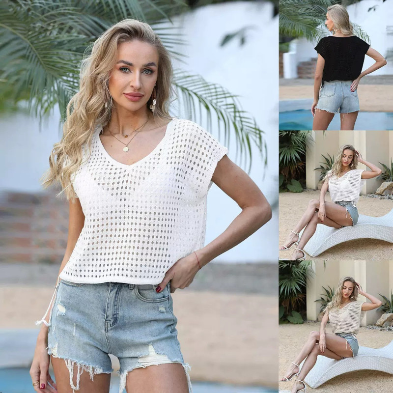 New pull-up blouse loose bikini outerwear daily wear personalised beach blouse