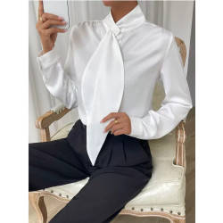 New fashion long-sleeved commuting professional wear women's shirt streamer shirt temperament