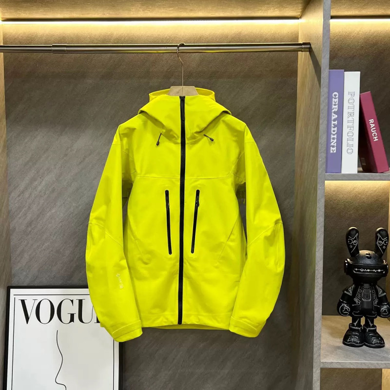 Windbreaker, windproof, waterproof, three-layered rubber jacket, spring and autumn hooded jacket