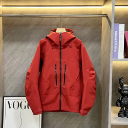 Windbreaker, windproof, waterproof, three-layered rubber jacket, spring and autumn hooded jacket