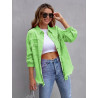 Denim jacket women's solid colour loose jacket hole long-sleeved women's denim shirt