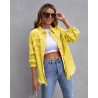 Denim jacket women's solid colour loose jacket hole long-sleeved women's denim shirt
