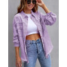 Denim jacket women's solid colour loose jacket hole long-sleeved women's denim shirt