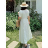 Temperament French shell U-neck dress plus size women's waist a-shaped medium-length skirt