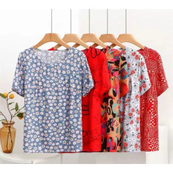 Mom's short-sleeved T-shirt export middle-aged and elderly women's fashion short-sleeved T-shirt