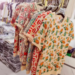 Mom's short-sleeved T-shirt export middle-aged and elderly women's fashion short-sleeved T-shirt