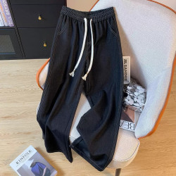 Large size Leysell Tencel soft jeans women's narrow version straight casual versatile slimming wide-leg pants