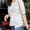 Large size shows thinness to cover the flesh light ripe style salt-based wear top two-piece set