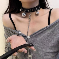 Women's bell traction rope necklace clavicle chain choker neck ring neck design sense fashion chain