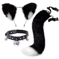 Cosplay cat ears hair hoop cat tail jewellery handmade cute cat girl beast ears hair ornaments beast tail accessories set