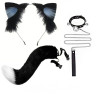 Cosplay cat ears hair hoop cat tail jewellery handmade cute cat girl beast ears hair ornaments beast tail accessories set