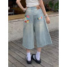 Colourful letter print design three-piece pants summer new straight casual loose denim shorts trend