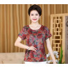New mom short-sleeved T-shirt grandma flower shirt summer middle-aged and elderly women's cheap T-shirt