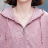 Outdoor UV-proof hooded sunscreen women's printed breathable middle-aged and elderly mother's loose thin coat