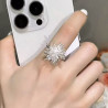 Silver Fireworks Zirconia Adjustable Ring