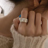 Hip-hop ring style pleated female irregular versatile stacking index finger cold ring adjustable