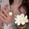 Distant Love French Gentle Camellia Ring for Women