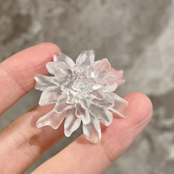 Amoi resin frosted flower ring