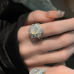 New Chinese style white snowflake ring