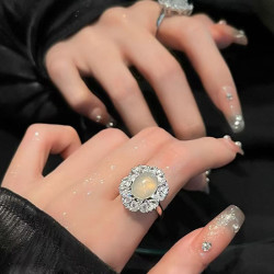 New Chinese style white snowflake ring