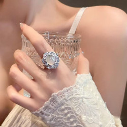 New Chinese style white snowflake ring