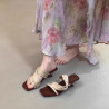 The niche high-end French fairy-style one-word slippers summer temperament high-heeled sandals outerwear fashion