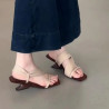 The niche high-end French fairy-style one-word slippers summer temperament high-heeled sandals outerwear fashion