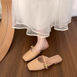 Four-season shoes, bag head, versatile, lazy people, outer wear, shallow mouth, cool slippers