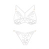 French triangle cup large size underwear women's pure desire sexy mesh embroidery ultra-thin no steel hoop erotic bra set