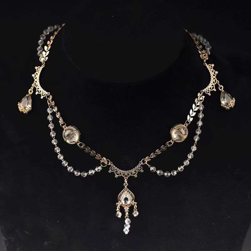 Exotic Dunhuang style flat collar Tang style necklace classical Chinese style clavicle necklace