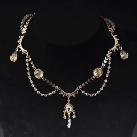 Exotic Dunhuang style flat collar Tang style necklace classical Chinese style clavicle necklace