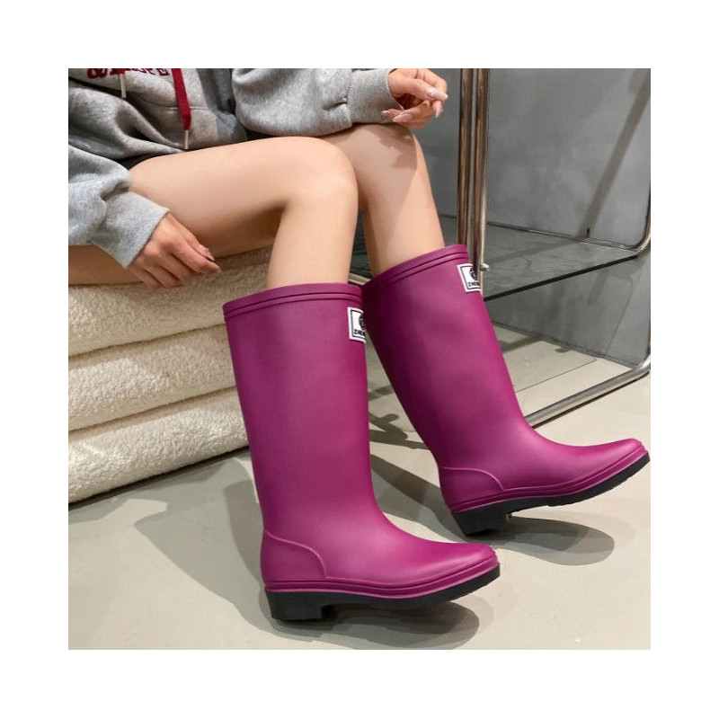 Fashion rain boots kitchen couple waterproof non-slip mountaineering water boots adult tall long water shoes