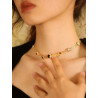 Colorful zircon necklace short clavicle chain
