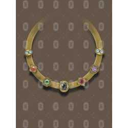 Colorful zircon necklace short clavicle chain